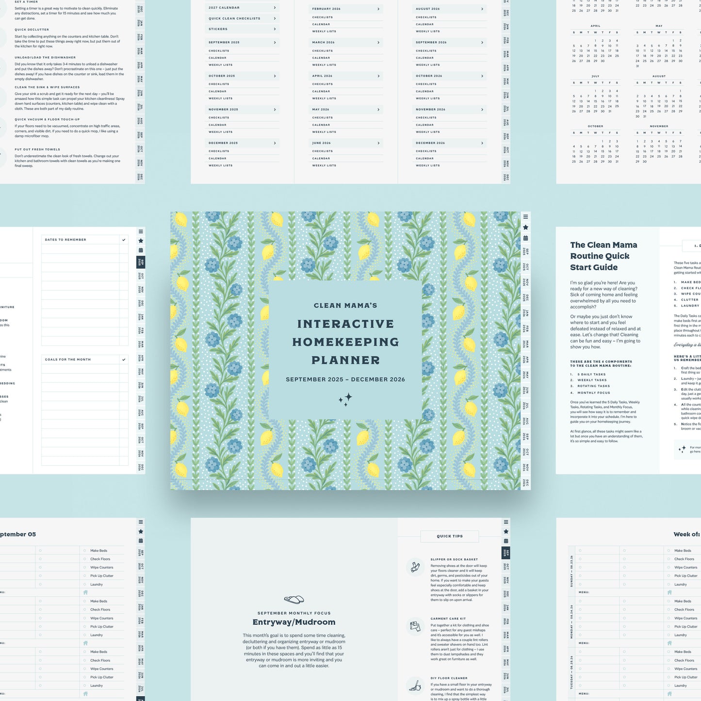Interactive Homekeeping Planner (Digital): September 2025 – December 2026