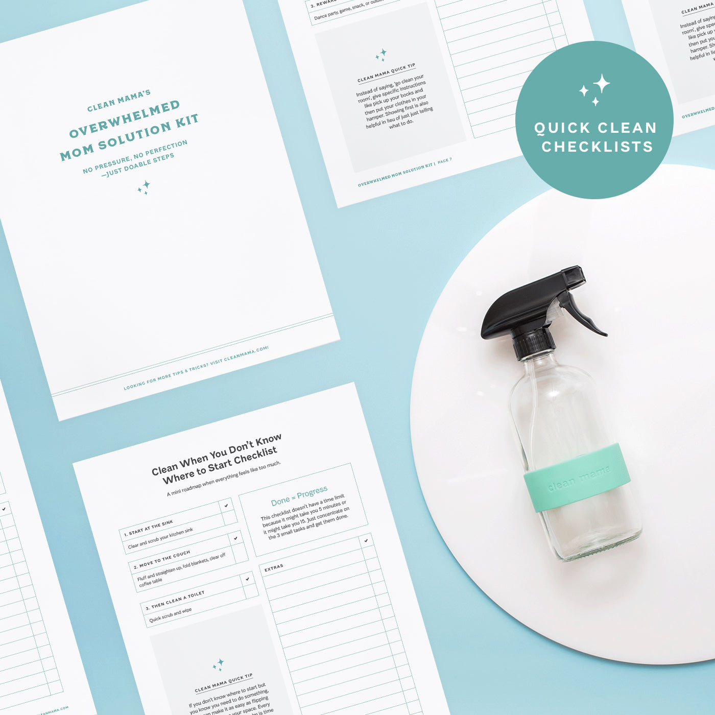 Quick Clean Checklists: Overwhelmed Mom Solution Kit