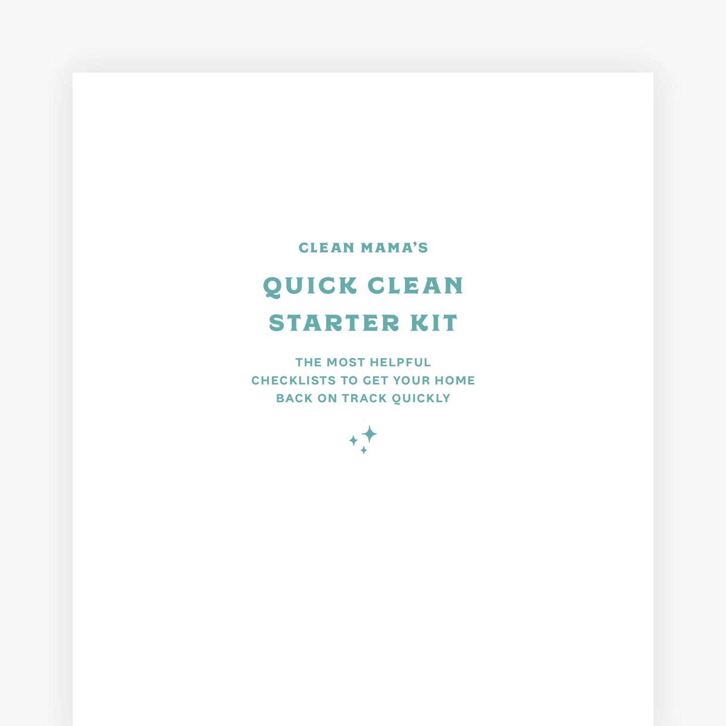Quick Clean Checklists: Quick Clean Starter Kit