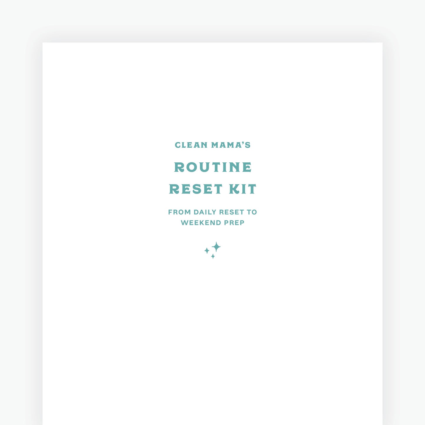 Quick Clean Checklists: Routine Reset Kit