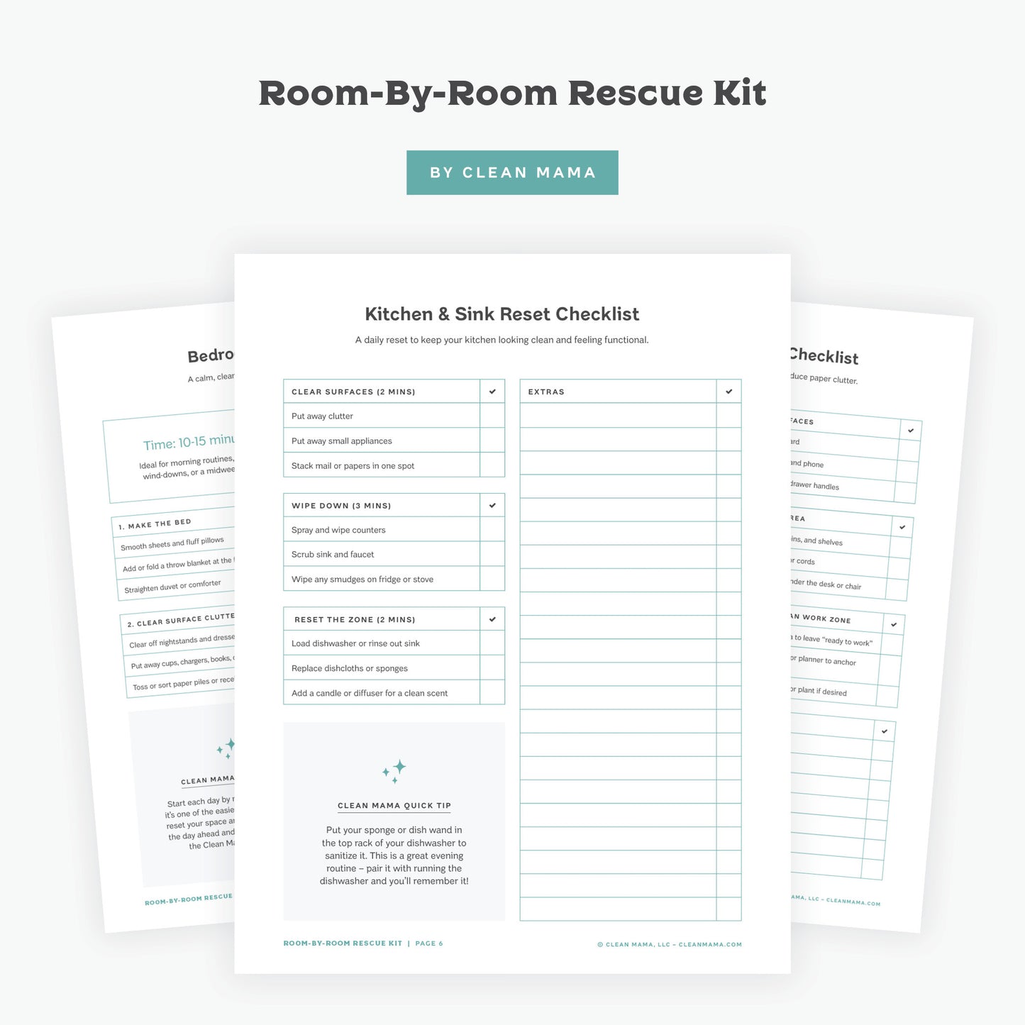Quick Clean Checklists: Room-by-Room Rescue Kit