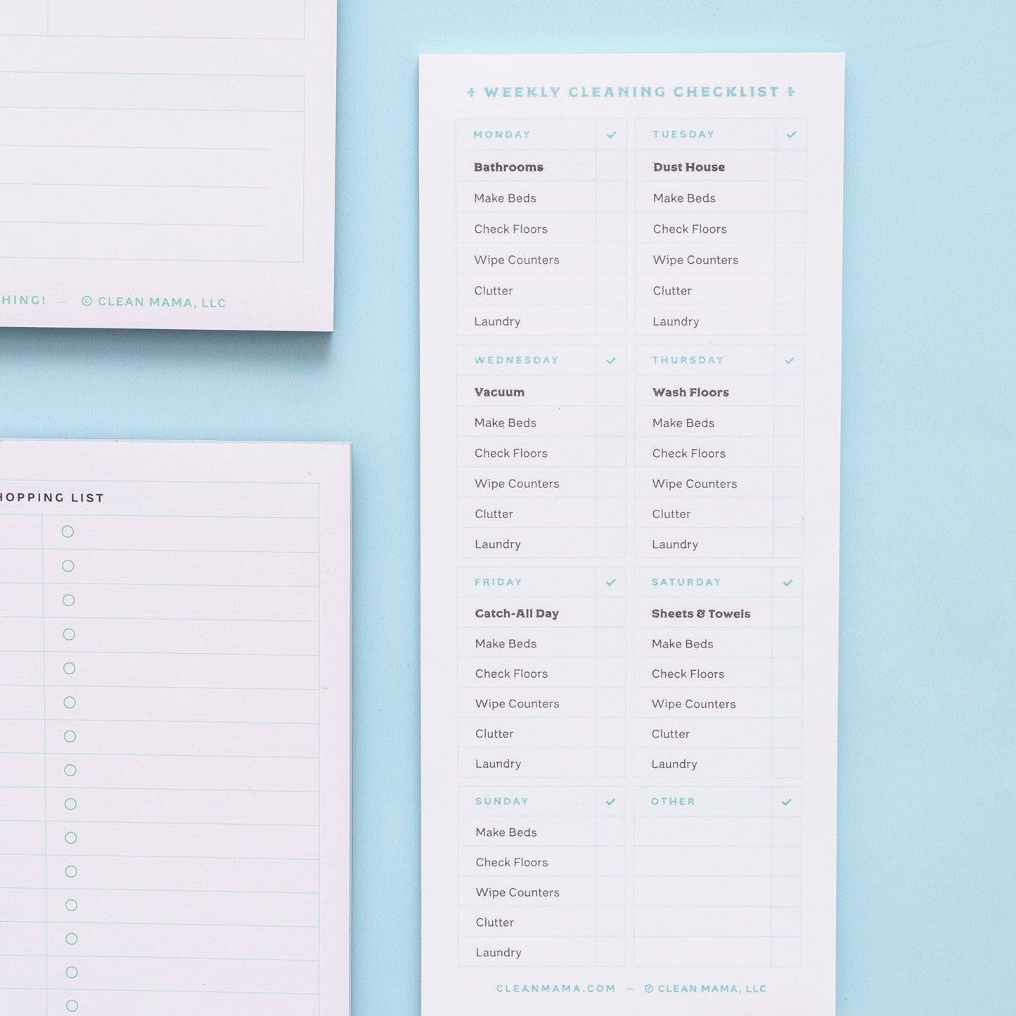 Weekly Cleaning Routine Sticky Notes