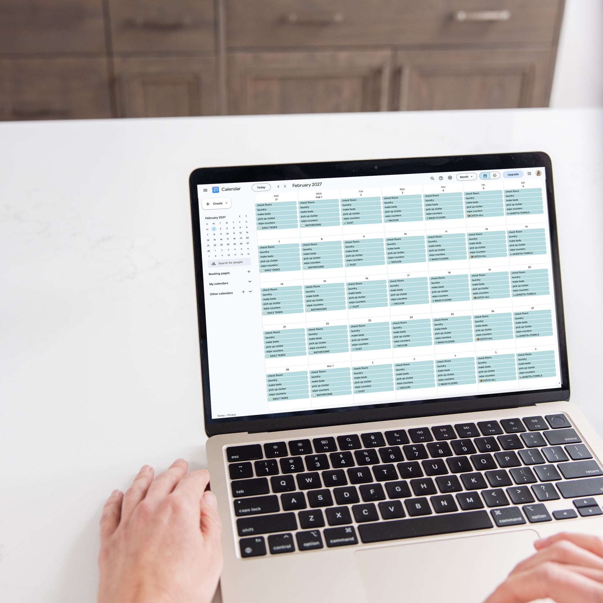 Google Calendar Integration of the Clean Mama Routine Daily & Weekly Tasks Calendar Preview