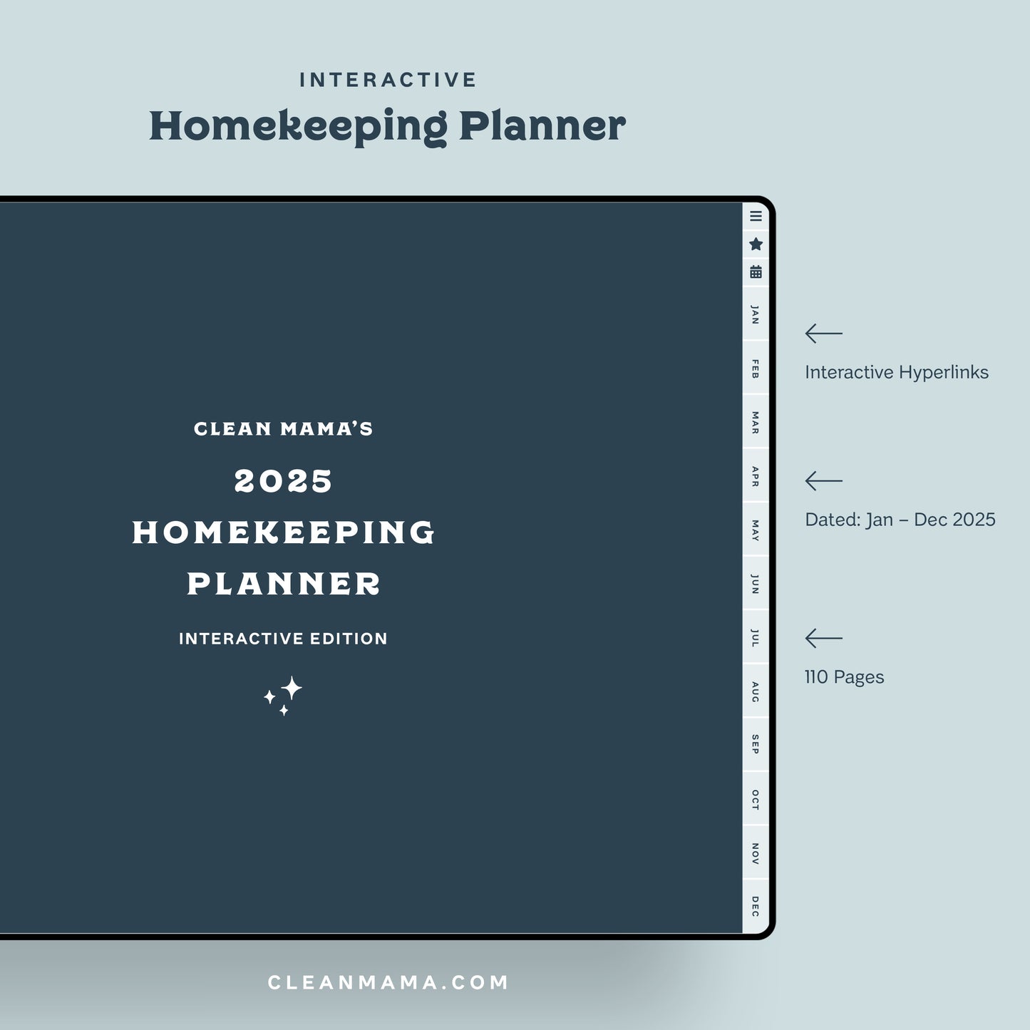 Interactive Homekeeping Planner (Digital) – 2025