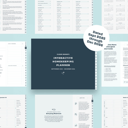 Interactive Homekeeping Planner (Digital): September 2025 – December 2026