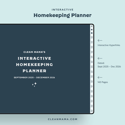 Interactive Homekeeping Planner (Digital): September 2025 – December 2026