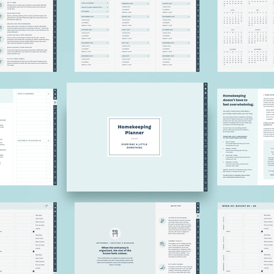 Clean Mama's 2027 Interactive Homekeeping Planner (Digital) Aqua Cover