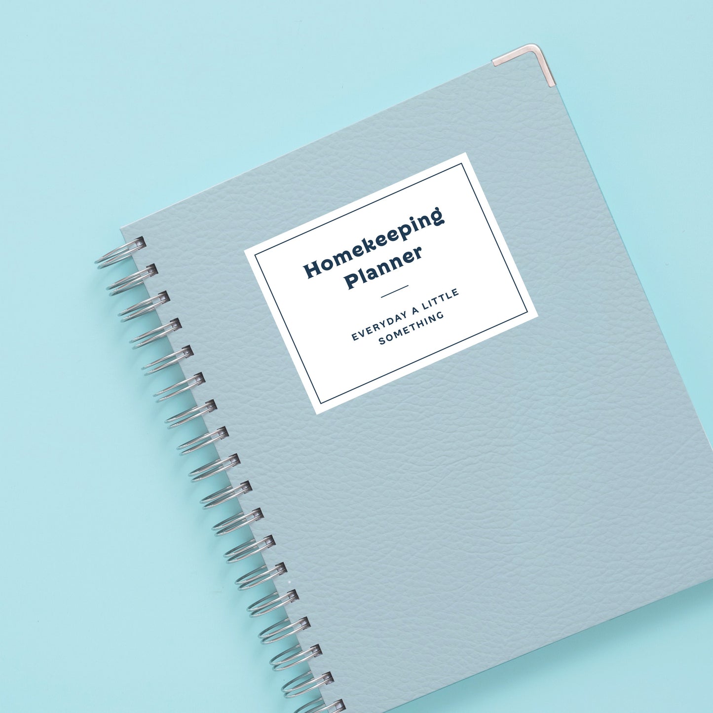 Homekeeping Planner in Aqua Leatherette Cover