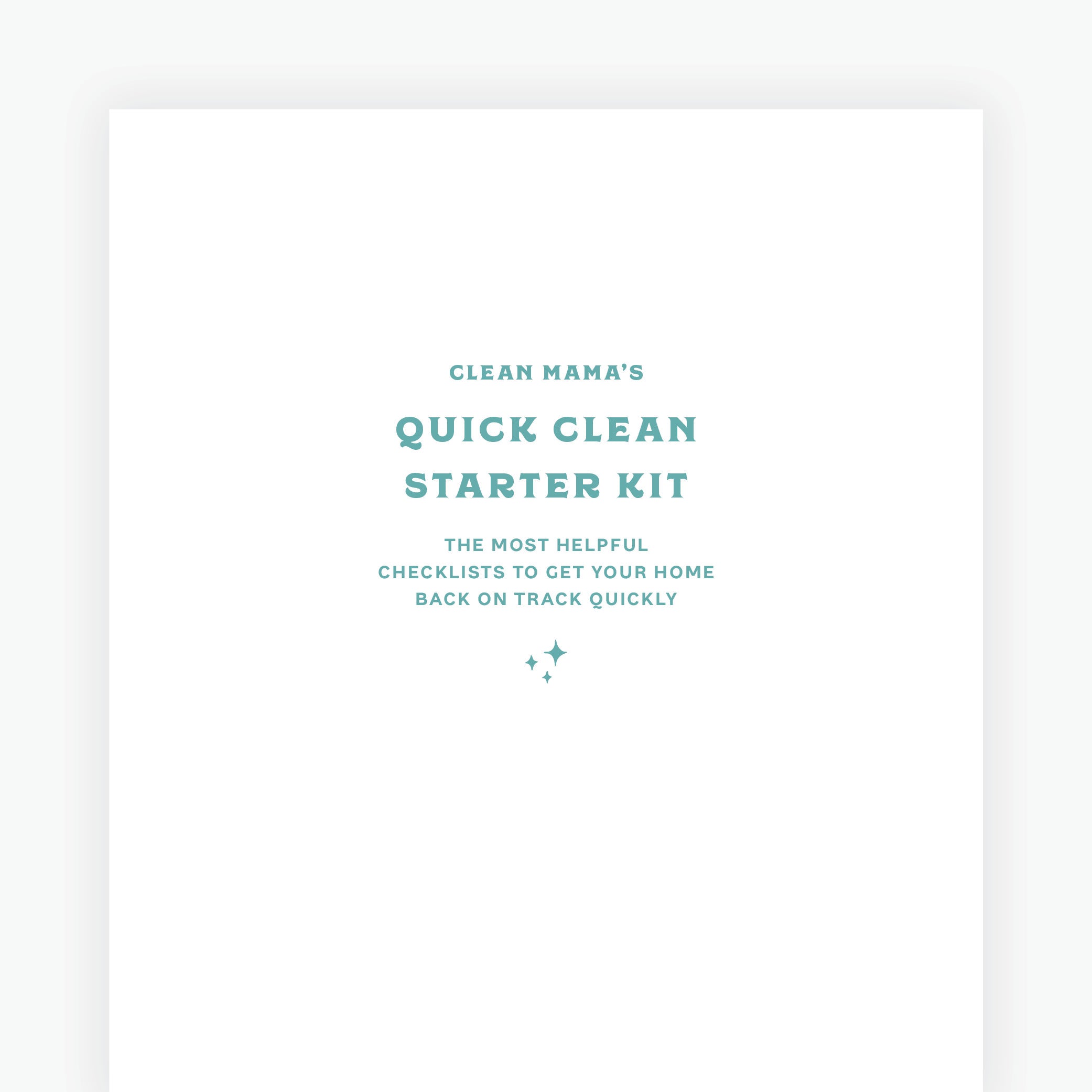 Quick Set Clean Quick Clean Checklists: Quick Clean Starter Kit – Clean Mama