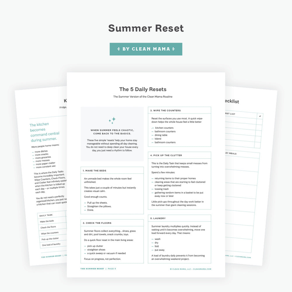 The 5 Daily Resets printable PDF