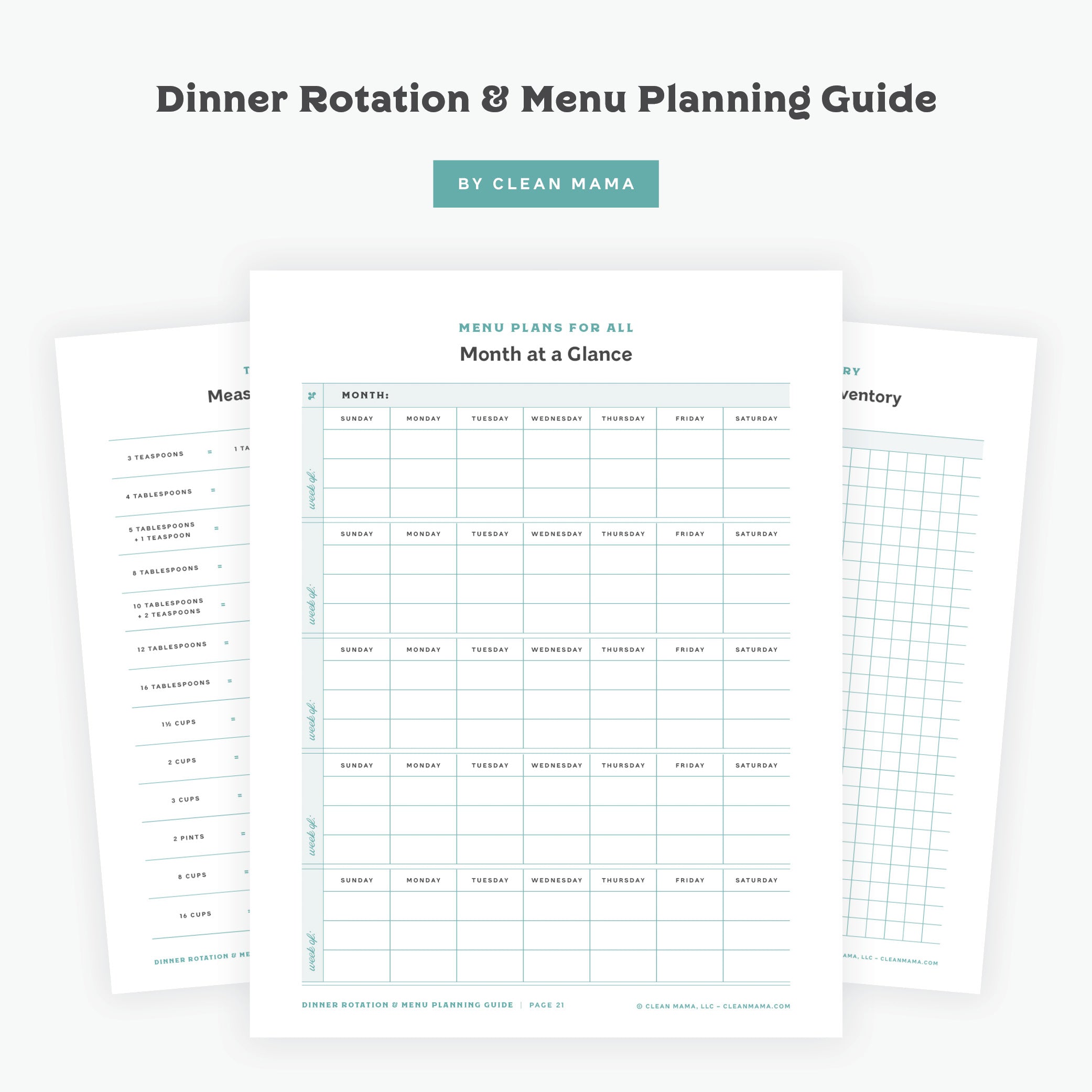 Dinner Rotation & Menu Planning Guide – Clean Mama