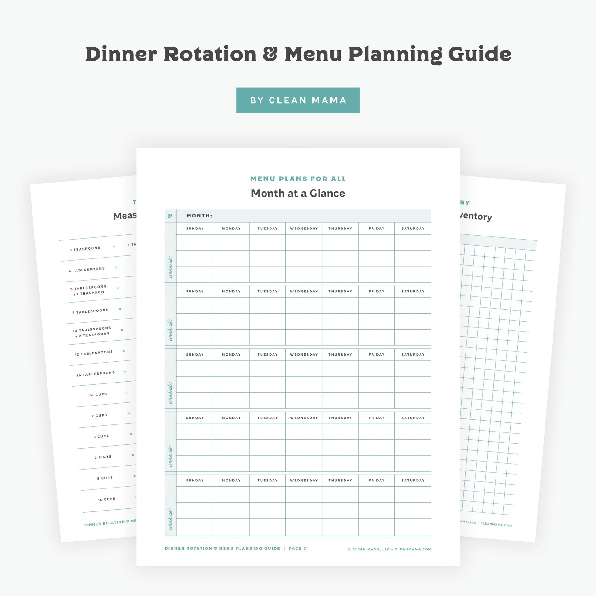 Dinner Rotation & Menu Planning Guide – Clean Mama