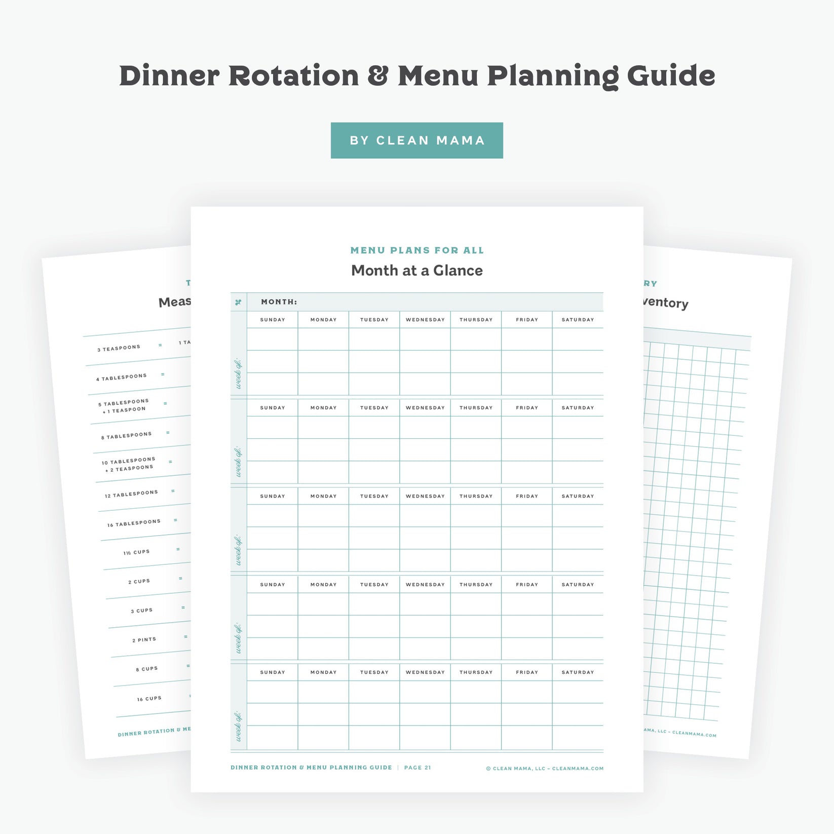 Dinner Rotation & Menu Planning Guide – Clean Mama