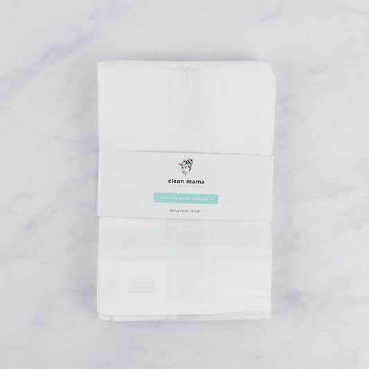 Aqua Stripe Flour Sack Towels