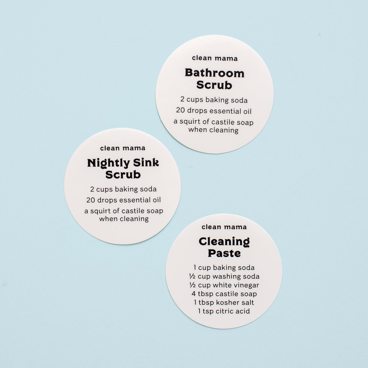 Scrub Cleaning Recipe Labels