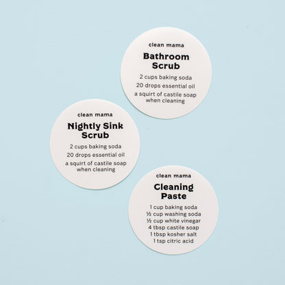 Scrub Cleaning Recipe Labels