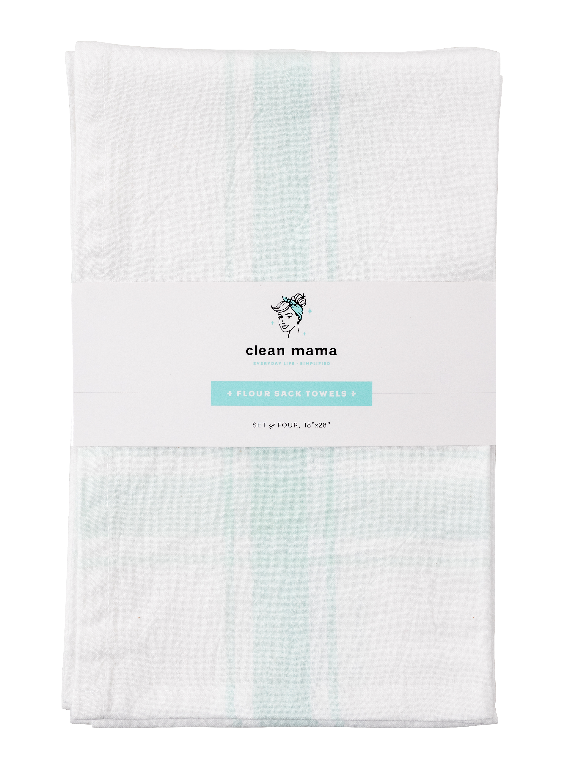 Yarn Dyed Flour Sack Kitchen Towels - Set of 4 - Teal